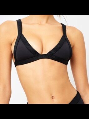 Frankie's Bikinis Black Triangle Bralette